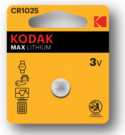 Батарейка Kodak CR1025-1BL, 3В, (1/60/240)