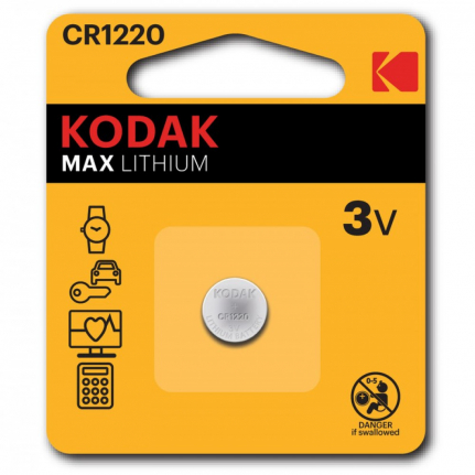 Батарейка Kodak CR1220-1BL, 3В, Li, (1/60/240)