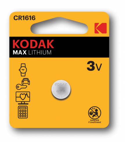 Батарейка Kodak CR1616-1BL, 3В, (1/60/240)