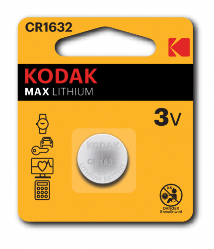 Батарейка Kodak CR1632-1BL, 3В, Li, (1/60/240)