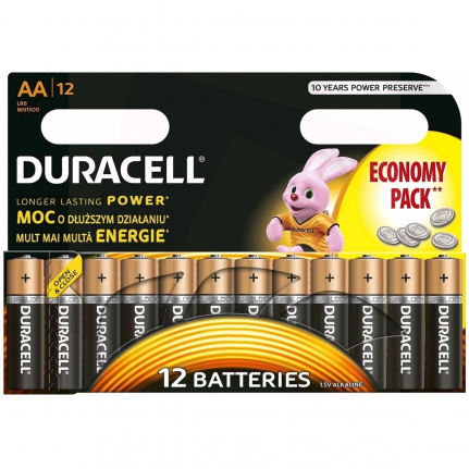 Батарейка AA Duracell LR06/MN1500, 1.5В (ЦЕНА ЗА ШТУКУ)