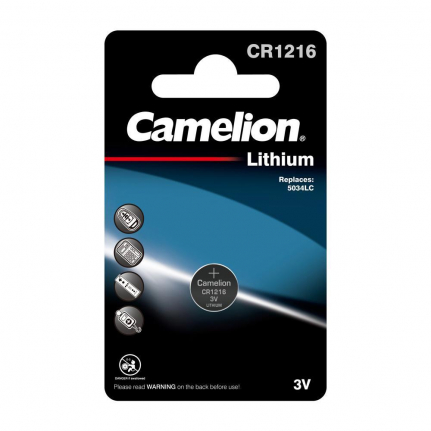 Батарейка Camelion CR1216-1BL, 3В, Li, (1/10/1800)