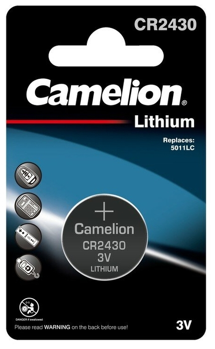 Батарейка Camelion CR2430-1BL, 3В, Li, (1/10/1800)