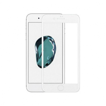 Защитное стекло 10D для iPhone 7/8 Белое, техпак (тонкое)