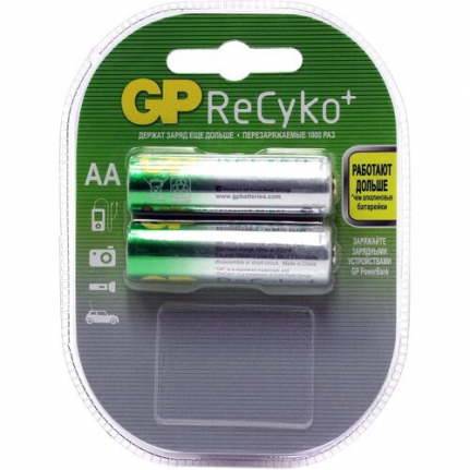 Аккумулятор AA GP, R06-2BL, 2100mAh, Recyko, (2/20/160)