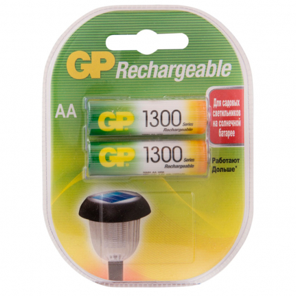 Аккумулятор AA GP, R06-2BL, 1300mAh, в пластиковой упаковке, (2/20/200)