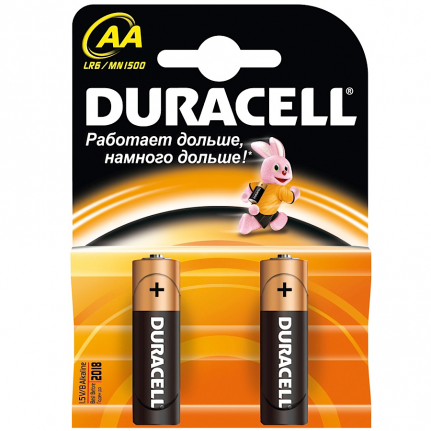 Батарейка AA Duracell LR06-2BL, (планшет из 6 упаковок по 2 шт)
