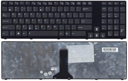 Клавиатура для ноутбука Asus K93, K95, X93, G73, черная, с рамкой (Asus, Черный, русская, 6 мес.), K