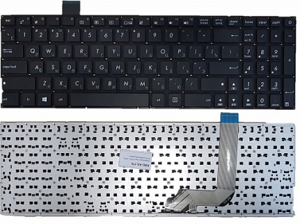 Клавиатура для ноутбука Asus X542, A542, K542 черная без рамки (Asus, Черный, русская, 6 мес.), KBD-