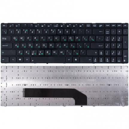 Клавиатура для ноутбука Asus F52, K50, K51, K61, K70, X5, X70 Series. Плоский Enter. Черная, с рамко