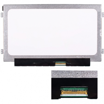 Матрица для ноутбука 10.1" 1024x600 WSVGA, 40 pin Slim LED, крепления слева/справа (уши), Глянцевая.