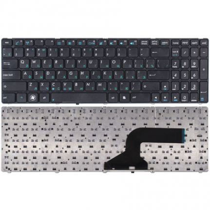 Клавиатура для ноутбука Asus A53, A73, K53, K73, X53, X73 Series. Плоский Enter. Черная, без рамки.