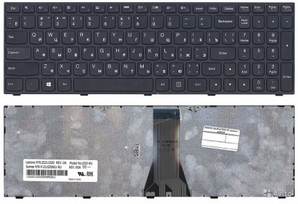 Клавиатура для ноутбука Lenovo IdeaPad G50-30, G50-45, G50-70, B50-30 черная, рамка черная (Lenovo,