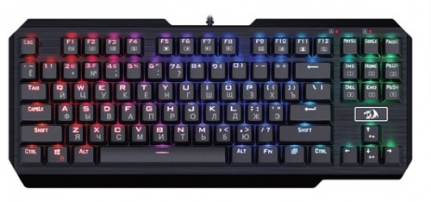 Клавиатура проводная Defender, Redragon, Usas, механическая, с подсветкой, USB, цвет: чёрный, (арт.7