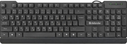 Клавиатура проводная Defender, Element, HB-190, мембранная, полноразмерная, USB, цвет: чёрный