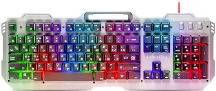 Клавиатура проводная Defender, Accault, GK-350L, подсветка, USB, цвет: серый (арт.45140)