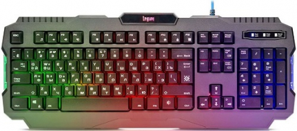 Клавиатура проводная Defender, LEGION, GK-010DL, оптическая, с подсветкой, USB, цвет: чёрный