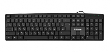 Клавиатура проводная Defender, Next, HB-440, полноразмерная , USB, цвет: чёрный