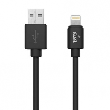 Кабель USB - Apple 8pin lightning YOLKKI Pro 03 черный (1м) (max 2,1A)