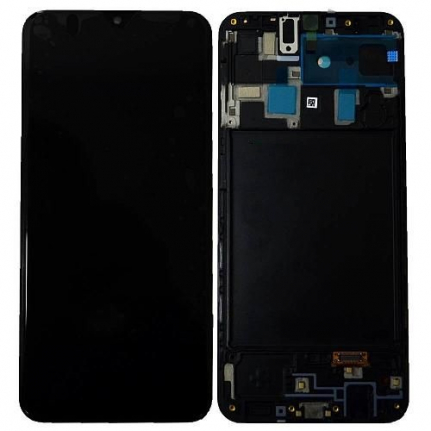 Дисплей для Samsung Galaxy A20 (A205F) + тачскрин, (черный в рамке) ORIG