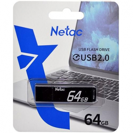 USB флэш-накопитель NETAC U351/ 64GB, 2.0, черный (NT03U351N-064G-20BK)