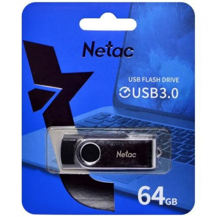 USB флэш-накопитель NETAC U505/ 64GB, 3.0, черный/серебро (NT03U505N-064G-30BK)