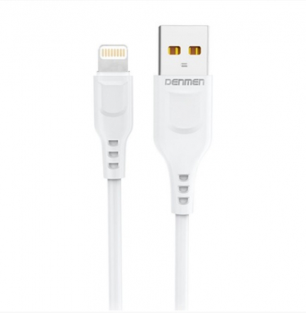 Кабель USB - Lightning 8-pin DENMEN D01L белый (1м)