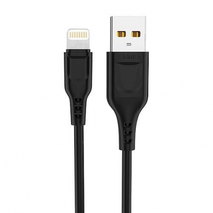 Кабель USB - Lightning 8-pin DENMEN D01L черный (1м)
