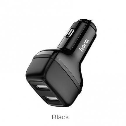 АЗУ  2 USB HOCO, Z36, Leader, 2400mA, пластик, огнестойкий, цвет: чёрный