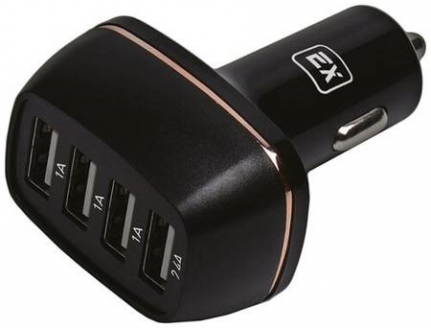АЗУ 4 USB Exployd, EX-Z-423, SONDER, 5400mA, пластик, QC3.0, цвет: чёрный