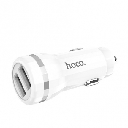 АЗУ 2 USB HOCO, Z27, Staunch, 2400mA, пластик, кабель micro USB, цвет: белый