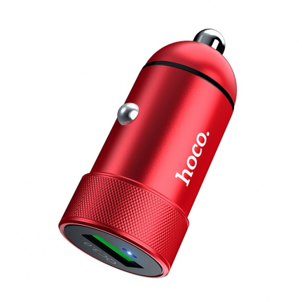 АЗУ 1 USB HOCO, Z32, Speed Up, 3000mA, металл, QC3.0, цвет: красный