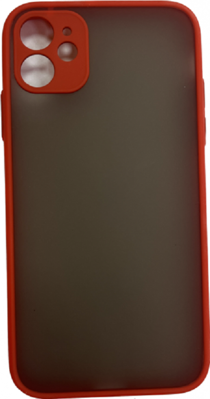 Накладка для iPhone 11 пластиковая с силиконовой окантовкой с защищенной камерой