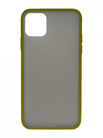Накладка пластиковая матовая с силиконовой окантовкой для iPhone 11, в ассортименте