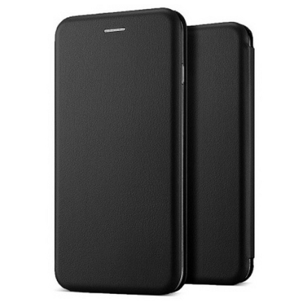 Чехол футляр-книга для Huawei P20, кожа, с карманом, на магните, цвет: черный