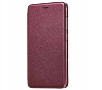 Чехол-книжка для Xiaomi Redmi 7A, кожа, с карманом, на магните, цвет: бордовый