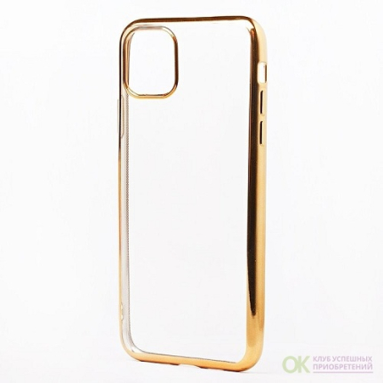 Накладка пластиковая прозрачная с золотистой окантовкой для iPhone 11