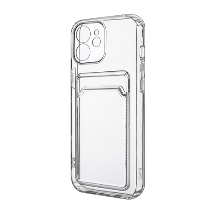 Накладка силиконовая с кардхолдером для iPhone 11 прозрачная