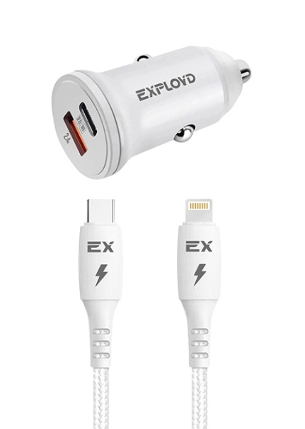 АЗУ 1 USB, Type-C Exployd EX-Z-1134, RASH, 3.0A, кабель Type-C, 8-pin, цвет: