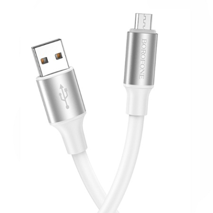 Кабель USB - микро USB Borofone BX82 Bountiful, 1.0м, 2.4A, цвет: белый