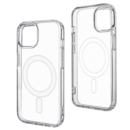 Чехол для iPhone 14, с MagSafe, силиконовый прозрачный