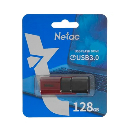 USB флеш-накопитель NETAC U182 128Gb, USB 3.0, пластик, чёрный, красный