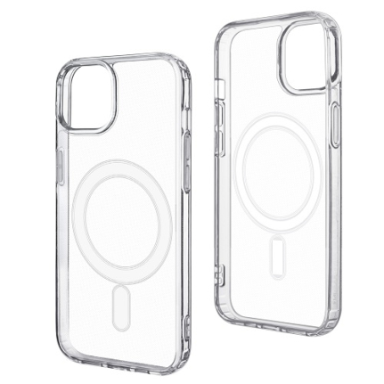 Чехол для iPhone 14 Plus, с MagSafe, силиконовый прозрачный