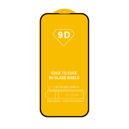 Защитное стекло iPhone 14 Pro/ 15 с рамкой Full Glue, черное