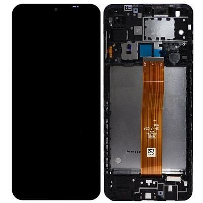 Дисплей для Samsung Galaxy A12 (A125F) + тачскрин в рамке, черный, ORIG