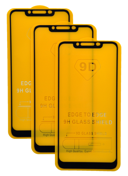 Защитное стекло Xiaomi Pocophone F1, 5D, Full Glue, техпак, черное
