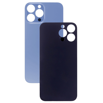 Задняя крышка для iPhone 13 PRO MAX (голубой) (ув. вырез камеры) + (СЕ) + логотип ORIG Завод