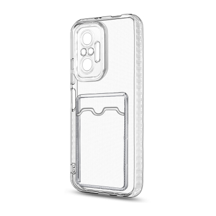 Чехол Xiaomi Note 10 Pro прозрачный с картхолдером