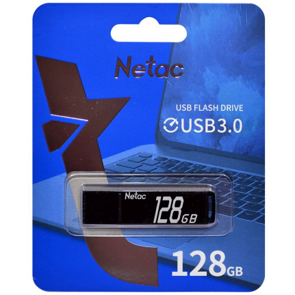 USB флэш-накопитель NETAC U351/ 128GB 3.0 Flash Drive, черный (NT03U351N-128G-30BK)