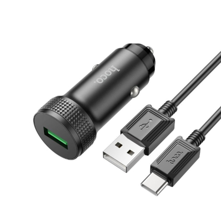 АЗУ 1 USB HOCO Z49A, Level, 18Вт, QC3.0, кабель Type-C 1.0м, цвет: черный